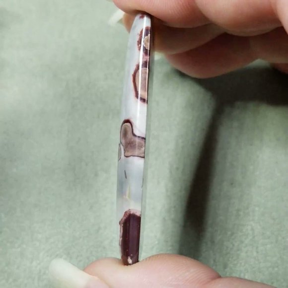 Red and Grey Chohua Jasper * Drilled Cabochon Pendant Stone * 57 x 21.5 x 7.5mm - Picture 7 of 12